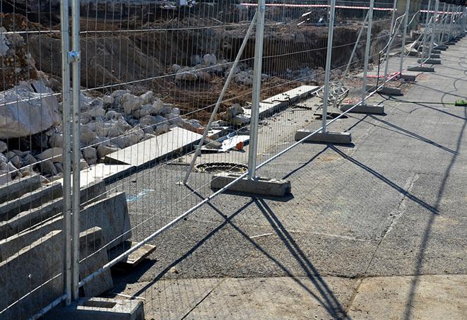 a temporary fence panel used to control access to a restricted area